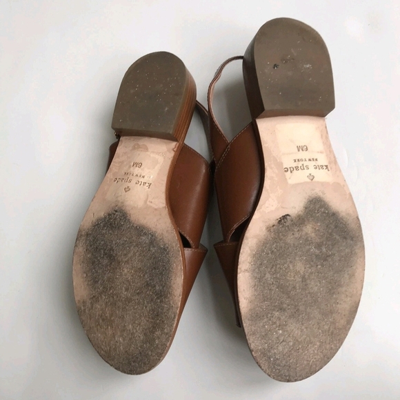 Kate Spade Womens Sandals Brown Leather Straps Side Buckles 3/4" Heel Size 6 M - Picture 9 of 9